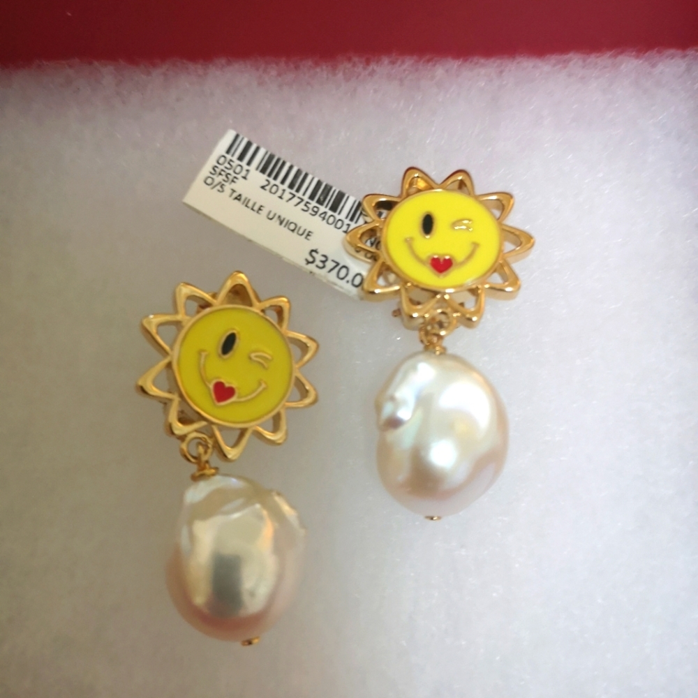 🌟HOST PICK🌟SAFSAFU Sun Earrings. 24 K gold plated  with large baroque pearls